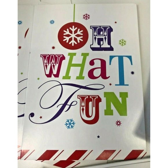 22 Jingle Bells Oh What Fun Christmas Greeting Cards Pastel Pink Blue Green Red - Picture 4 of 6